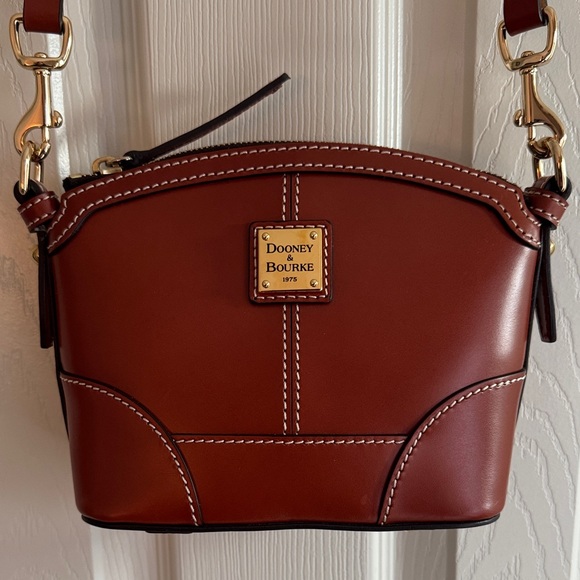 Dooney & Bourke Handbags - Dooney & Bourke Florentine Small Domed Crossbody Tan TNTN Leather w/ Dust Bag